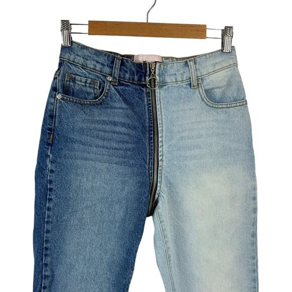 Revice Yin Yang High Waisted Two-Tone Crop Jeans Tokyo Wash Size 27 - Picture 3 of 16